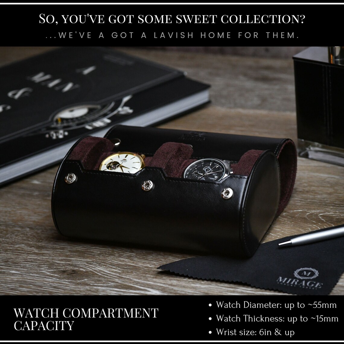 2 Watch Case for Men Watch Travel Case Organizer Storage and Etsy