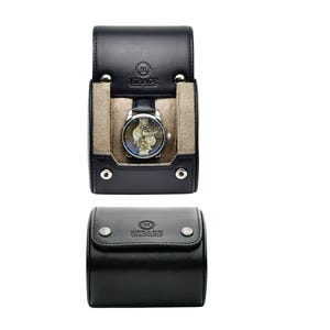 Leather Watch Roll Travel Watch Case for Men 1 Watch Case Leather Watch Travel Case Mirage Full Grain Cowhide Leather Watch Roll Luxury