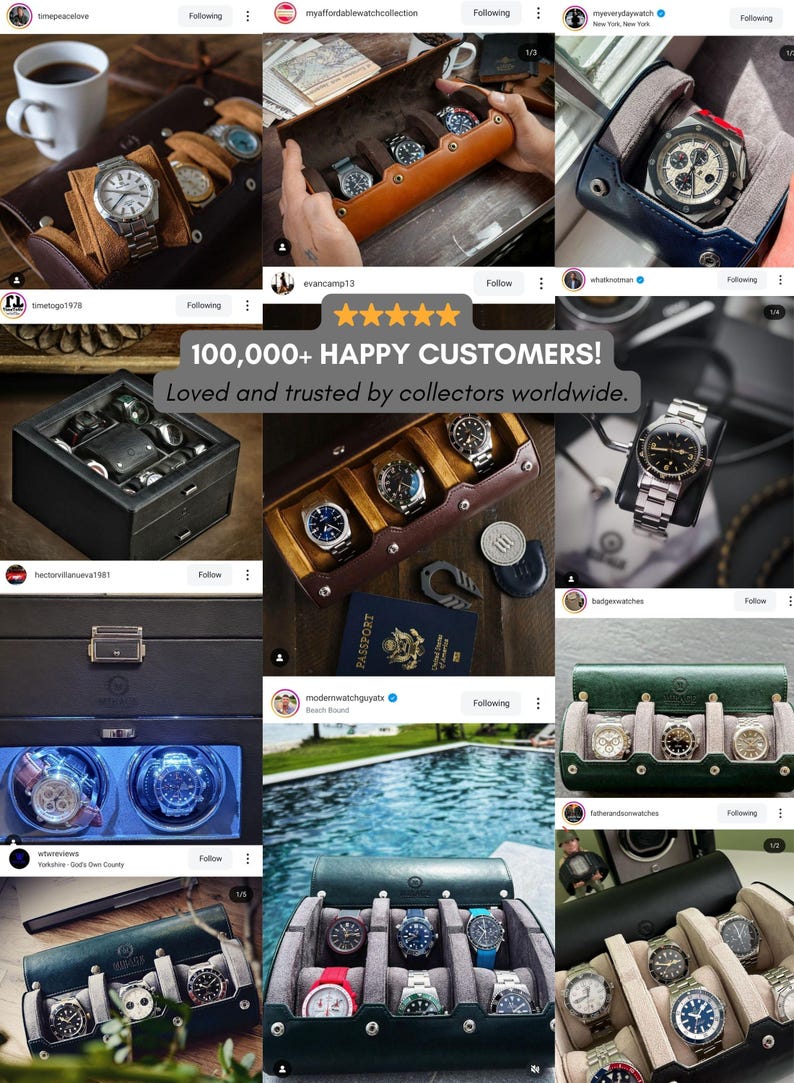 Luxus Uhrenbeweger Box Beste Uhrenbeweger für Automatikuhren Uhrenbeweger Safe Case Mirage Coffee Brown Uhrenbox für Männer Geschenke für Männer Bild 10