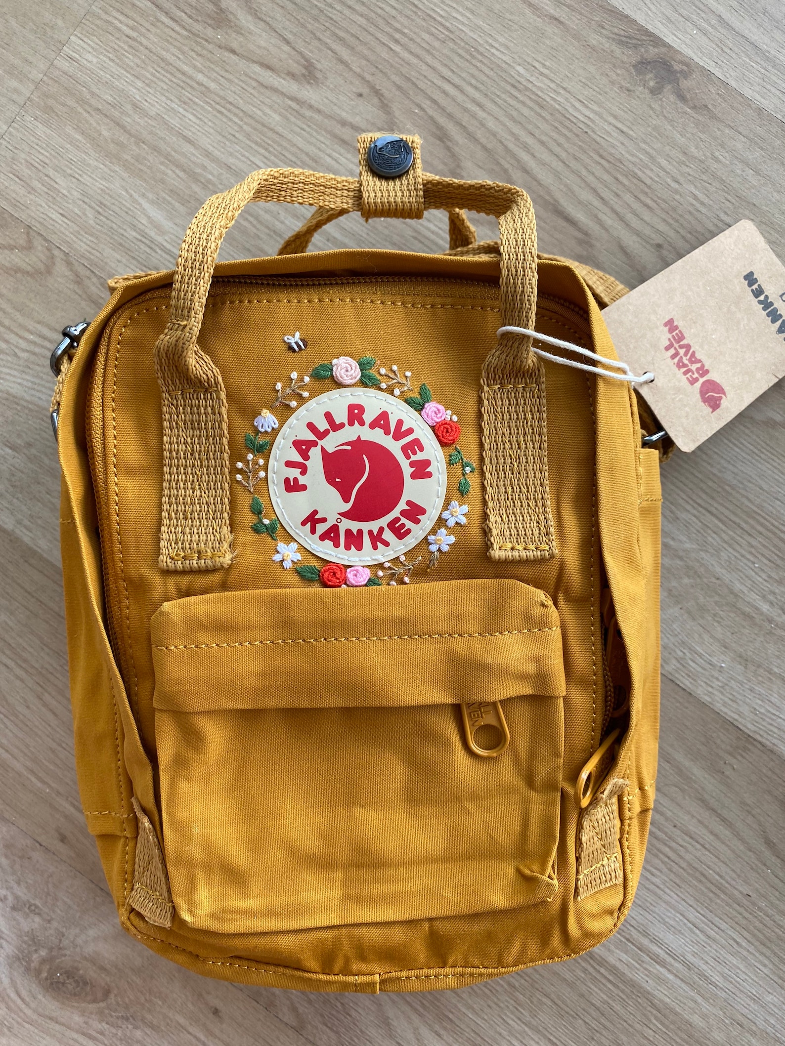 Fjallraven kanken sling crossbody bag handmade embroidery boho Etsy