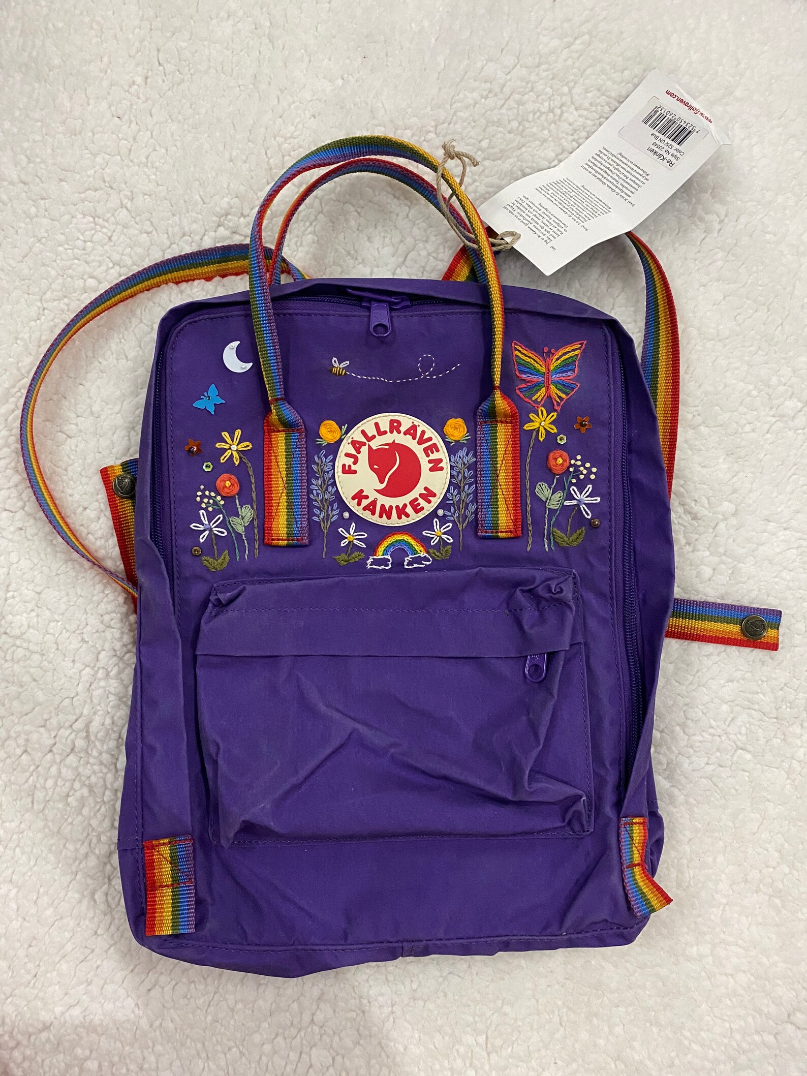 Fjallraven kånken rainbow embroidery backpack custom handmade Etsy