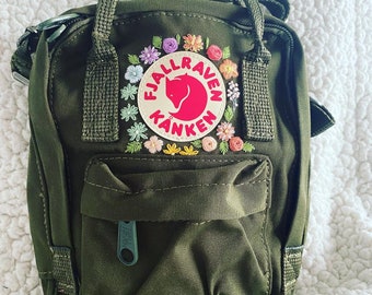 Fjallraven Kanken honda mini bordado hecho a mano flores boho | Etsy