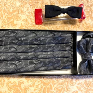 Vintage bow ties and cummerbund set for formal wear