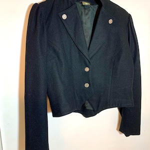 Original Alpen Trachten womens black wool jacket size 8