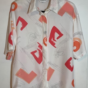 Vintage 90s rayon print short sleeve top