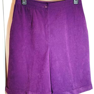 Vintage 90s purple high waisted walking shorts with cuffed hem