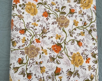 Vintage 1970s JC Penney floral print twin flat sheet