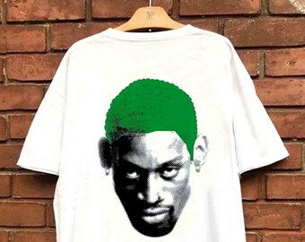 Dennis Rodman Etsy 100 cotton actual size measument are in inches when lying flat: dennis rodman etsy