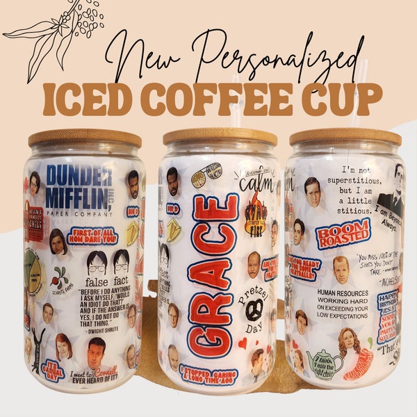 Office Iced Coffee Cup - 16 oz Iced Coffee Cup - Custom Office Cup - Office Fan Gift - Funny Office Gift - Woman Office Gift