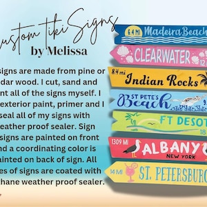 Custom-Made Direction Sign - Tiki Sign - Yard Art - Event Signs - Party Signs - Direction Sign - Tiki Bar Sign- Pool Bar Sign - Gift for Dad