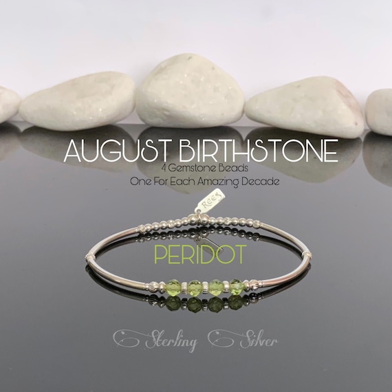 40th Birthday Gift for Women Sterling Silver Gemstone Peridot