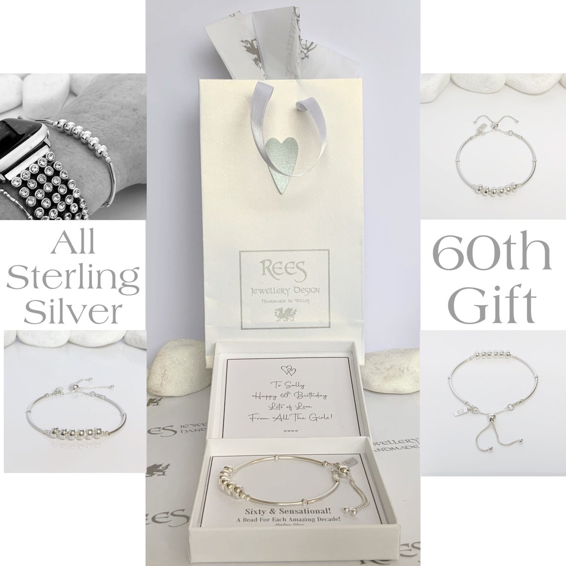 60th Birthday Gifts for Women Sterling Silver Beaded - Etsy