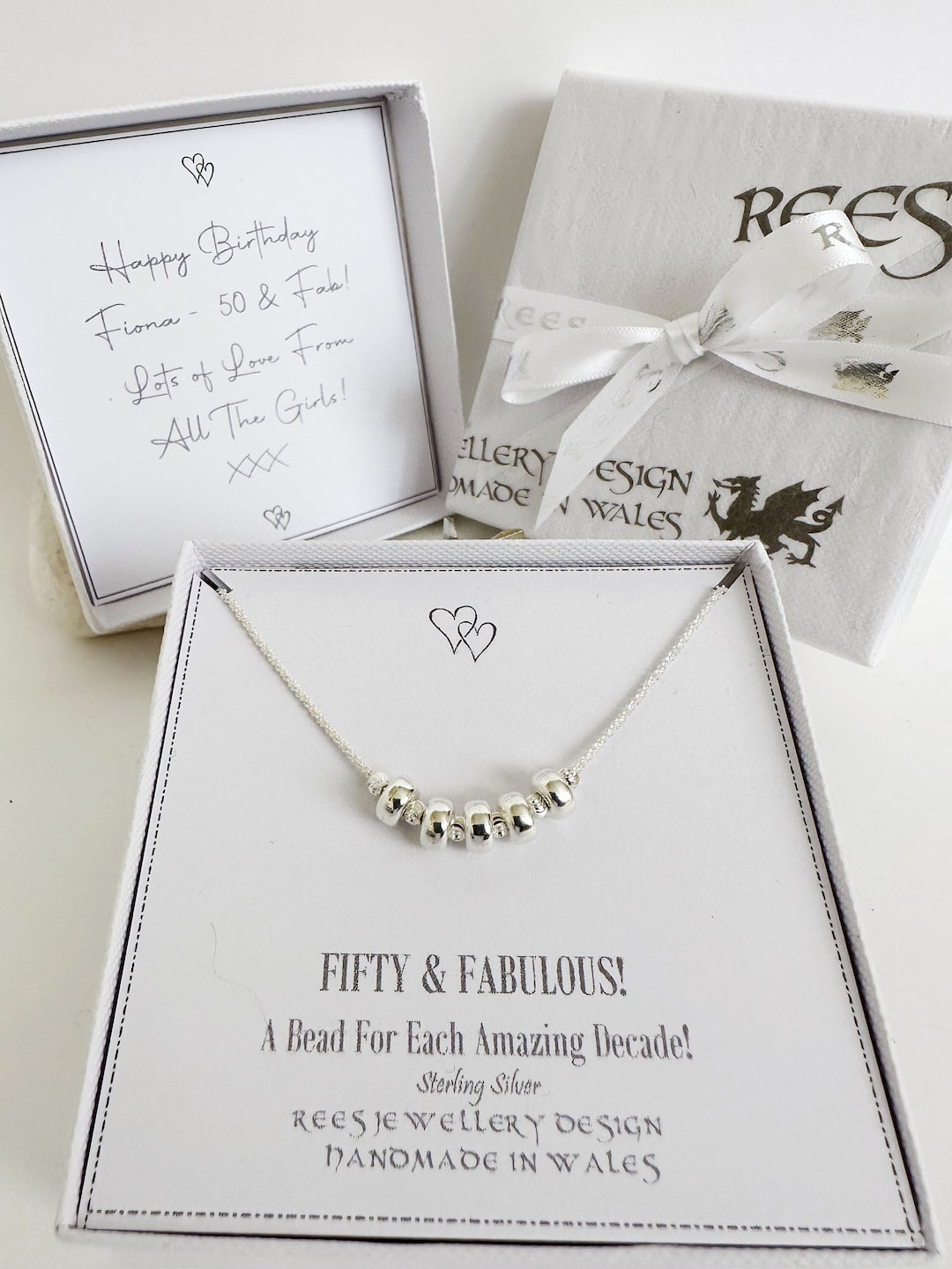 50th Birthday Gift for Women 50th Birthday Necklace Sterling - Main Image