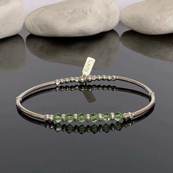 60th Birthday Gifts for Women Sterling Silver Swarovski Peridot