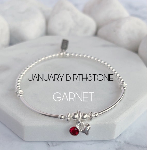 January Birthday Charm Red Cubic Zirconia Sterling Silver January Birthday Charm Red Cubic Zirconia Sterling Silver