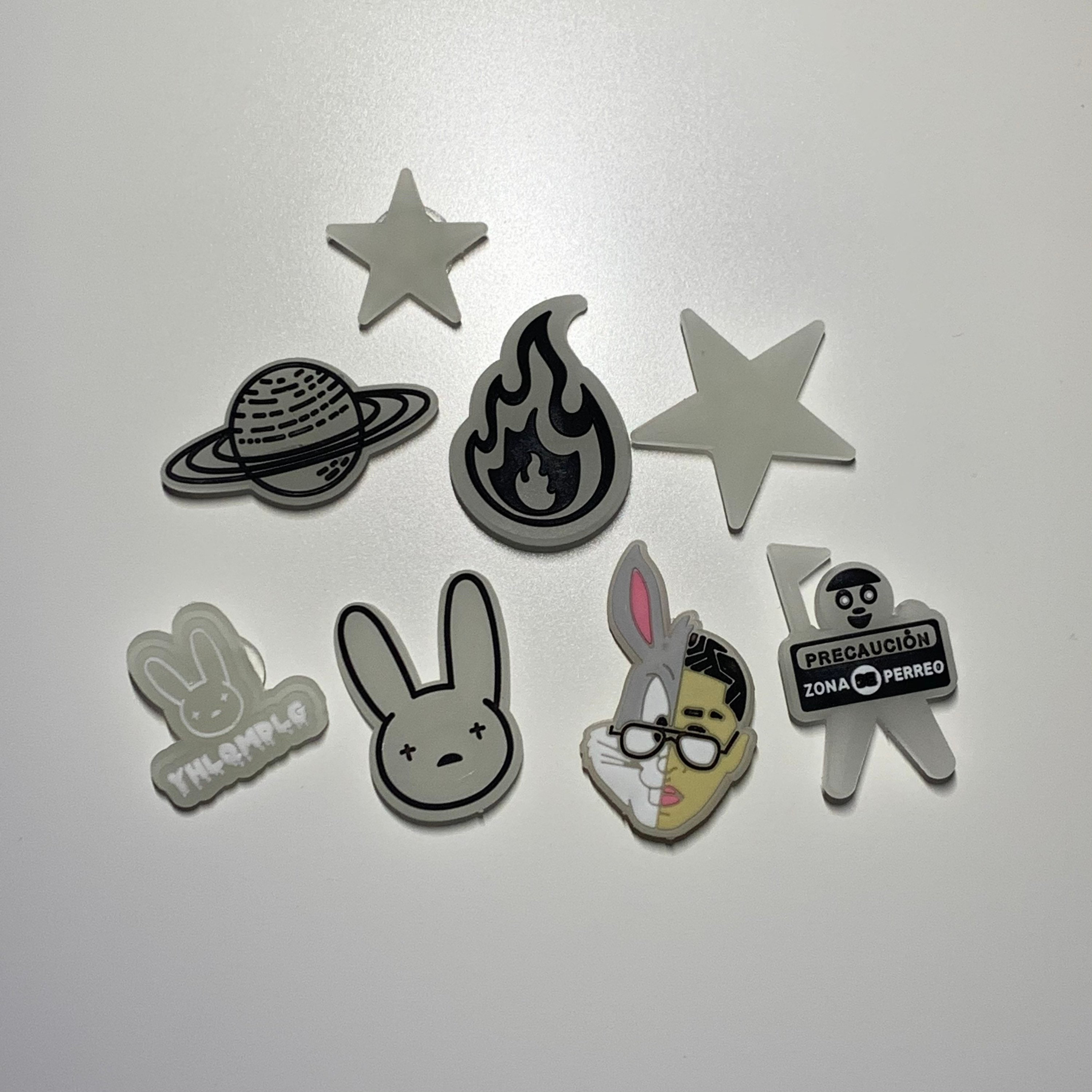 Bad Bunny Croc Charms Bad Bunny Glow in the Dark Shoe Charms Etsy