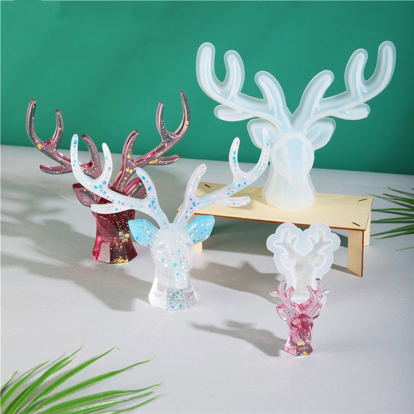 Earring Holder Resin Mold, ring holders silicone, jewelry stand display,  diy gifts for women, antlers home decor,handmade casting epoxy art