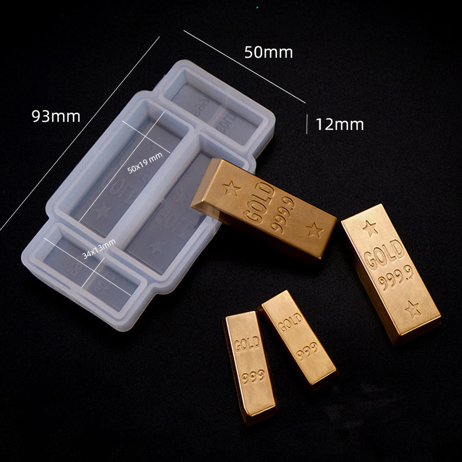 Gold Bar Resin Mold Simulation Gold Bar Pendant Silicone Etsy