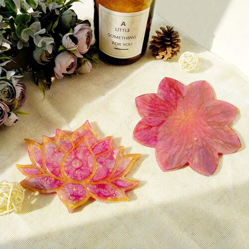Sunflower Coaster Resin Casting Silicone Mold Tray Agate Holder Making Epoxy DIY 