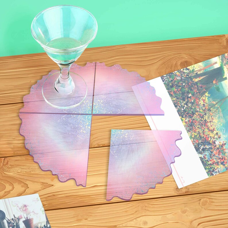 Geode Coasters Set of 4 Resin Molds Agate Coaster Molds Etsy