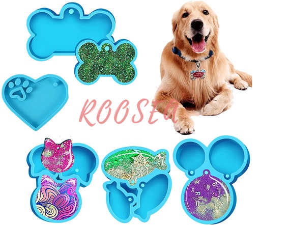 7PCS Dog Bone Tag Resin Mold, Dog Cat Tags Pendant Silicone Mold, Keychain  Tag Mold for Resin, Round Resin Tag Molds, DIY Crafts Making 