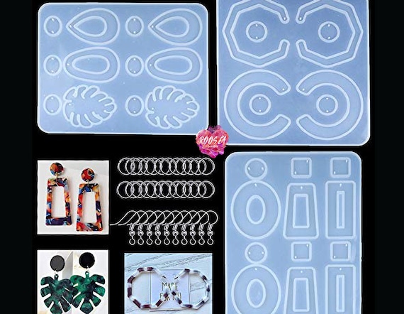 Geometric Hoop Earrings Silicone Resin Molds Set and Jewelry Making Su –  FUNSHOWCASE