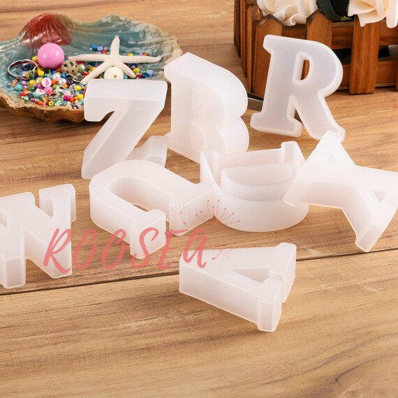 With Holes Alphabet & Number Resin Mould Letter A To Z Diy Necklace Pendant  Silicone Molds for Uv Epoxy Resin Keychain