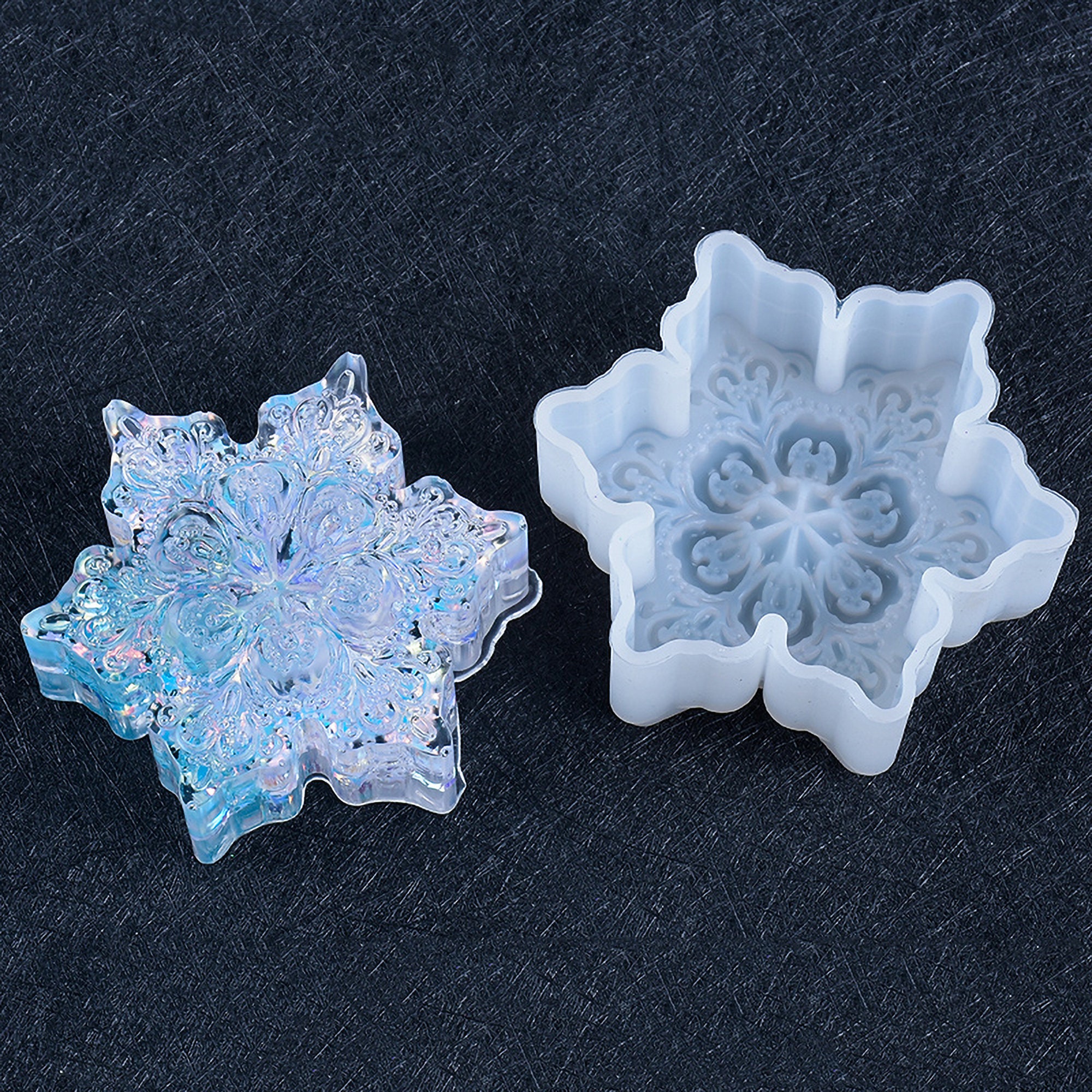 Snow flakes coaster resin mold christmas ornaments serving Etsy