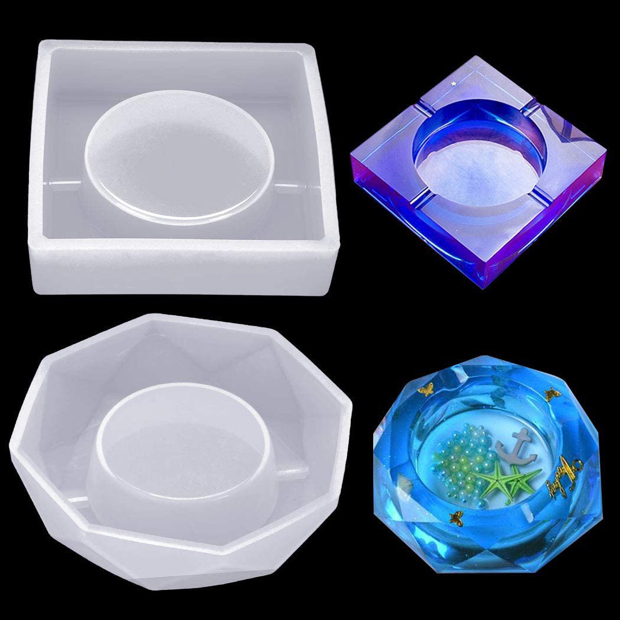 2pcs Ashtray resin mold square round silicone mold diamond Etsy