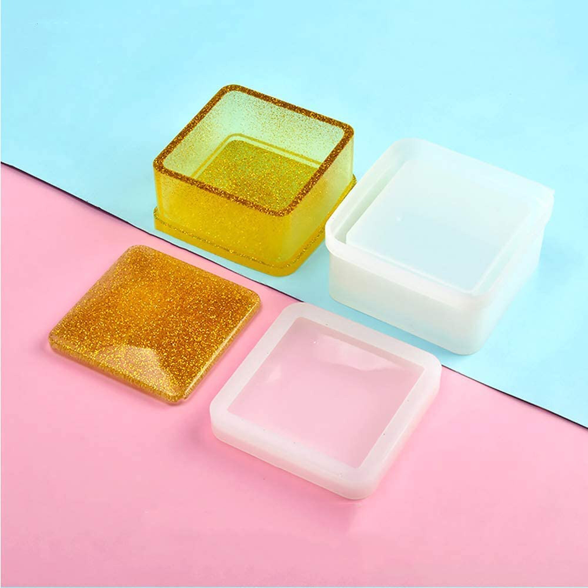 3pcs Box Resin Molds, EEEkit Silicone Resin Molds with Lid, Jewelry Box  Molds with Heart Shape Silicone Resin Mold, Hexagon Storage Box Mold and