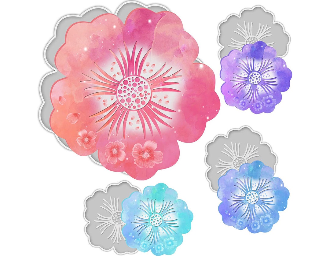 Flower Petal Coaster Resin Mold Flower Wine Tray Silicone Etsy