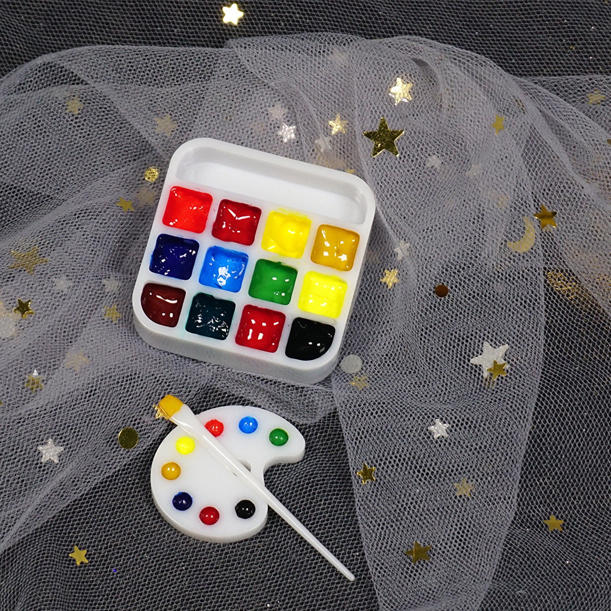 Round Paint Palette Mold Resin Palette Paintings Decor Box Etsy