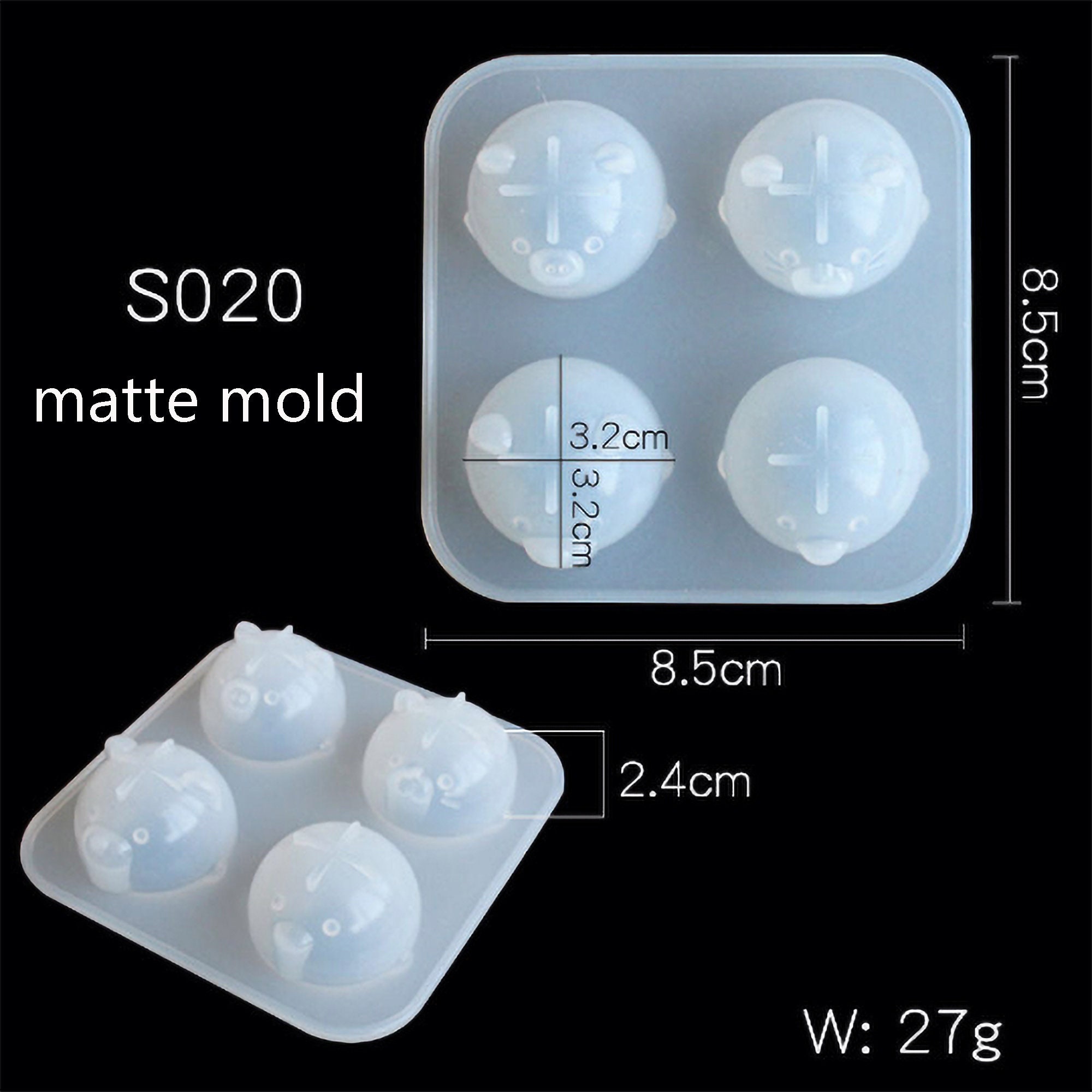 Silicone Cat Shaped Mold / Ice Cube Tray 10 Spaces Clay Mold Art Resin Mold  