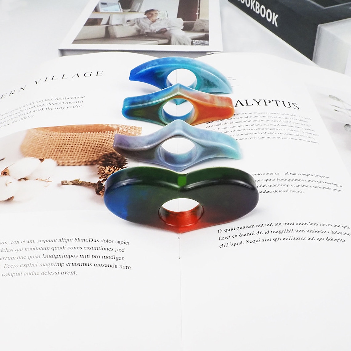 Book Page Holder Mold Resin bookmark set thumb page holders Etsy