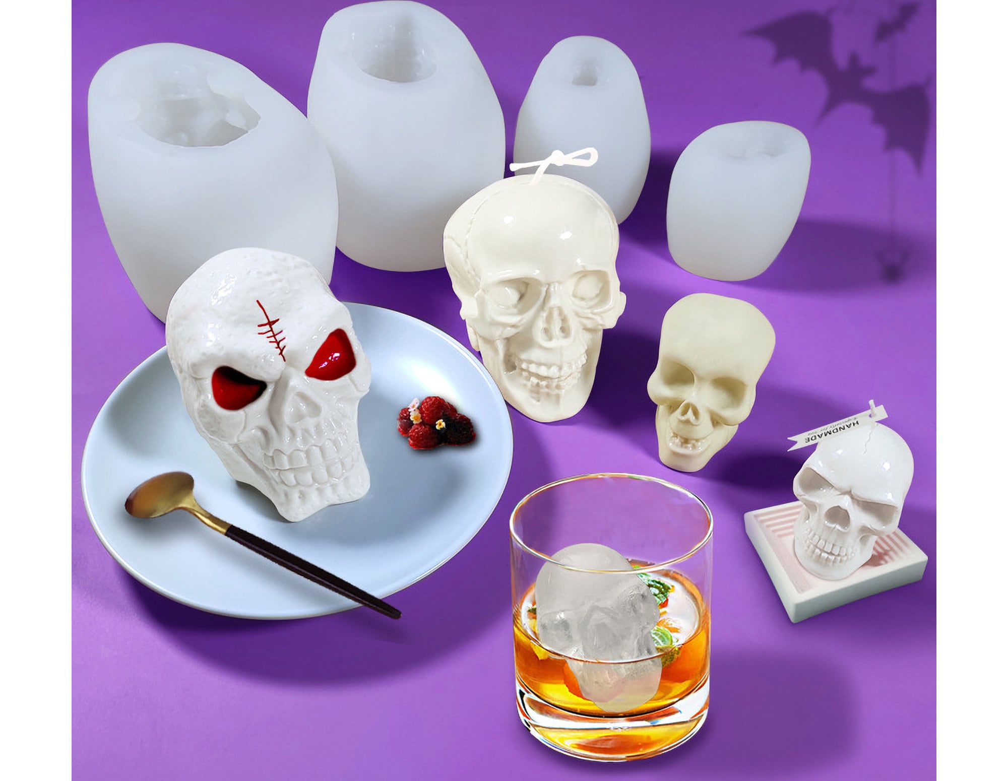 Extra Large 3D Skull Ice Cube Mold Flexible Silicone Skull Ice Molds for  Whiskey - M1064 - IdeaStage Promotional Products