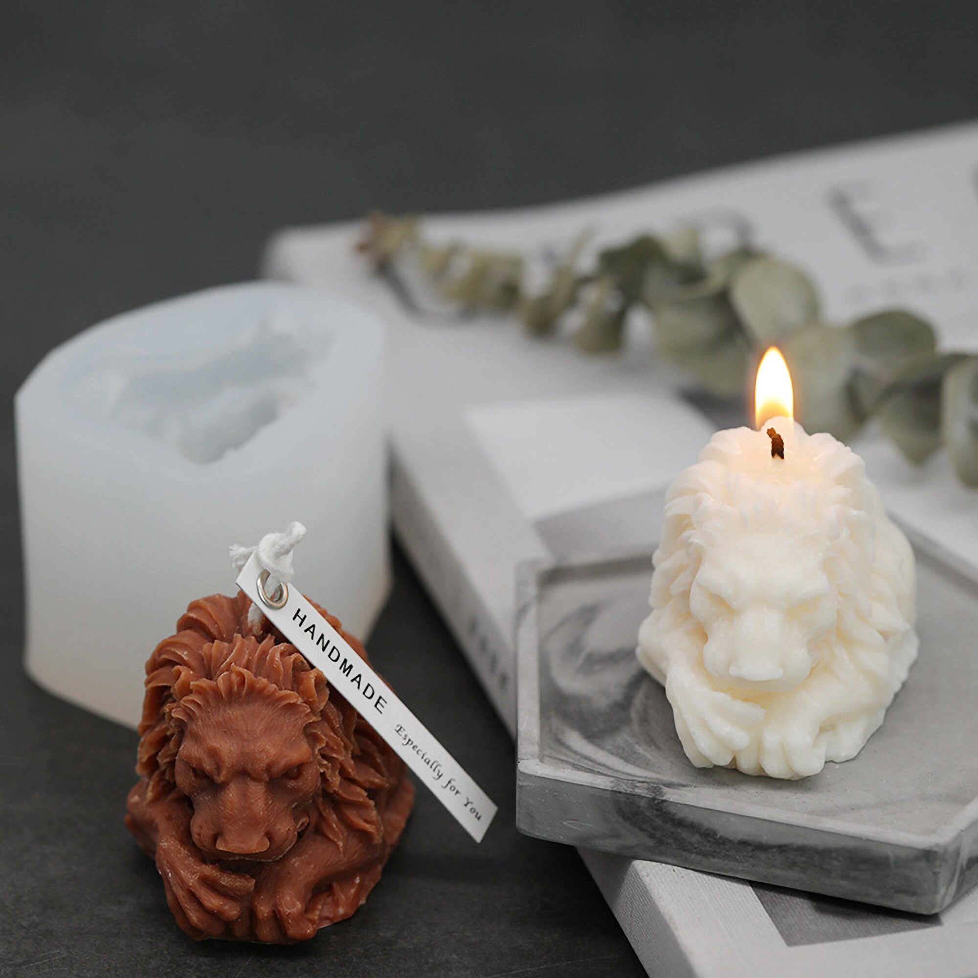Lion Candle Resin Mold Handmade Candles Candle Making Molds Etsy