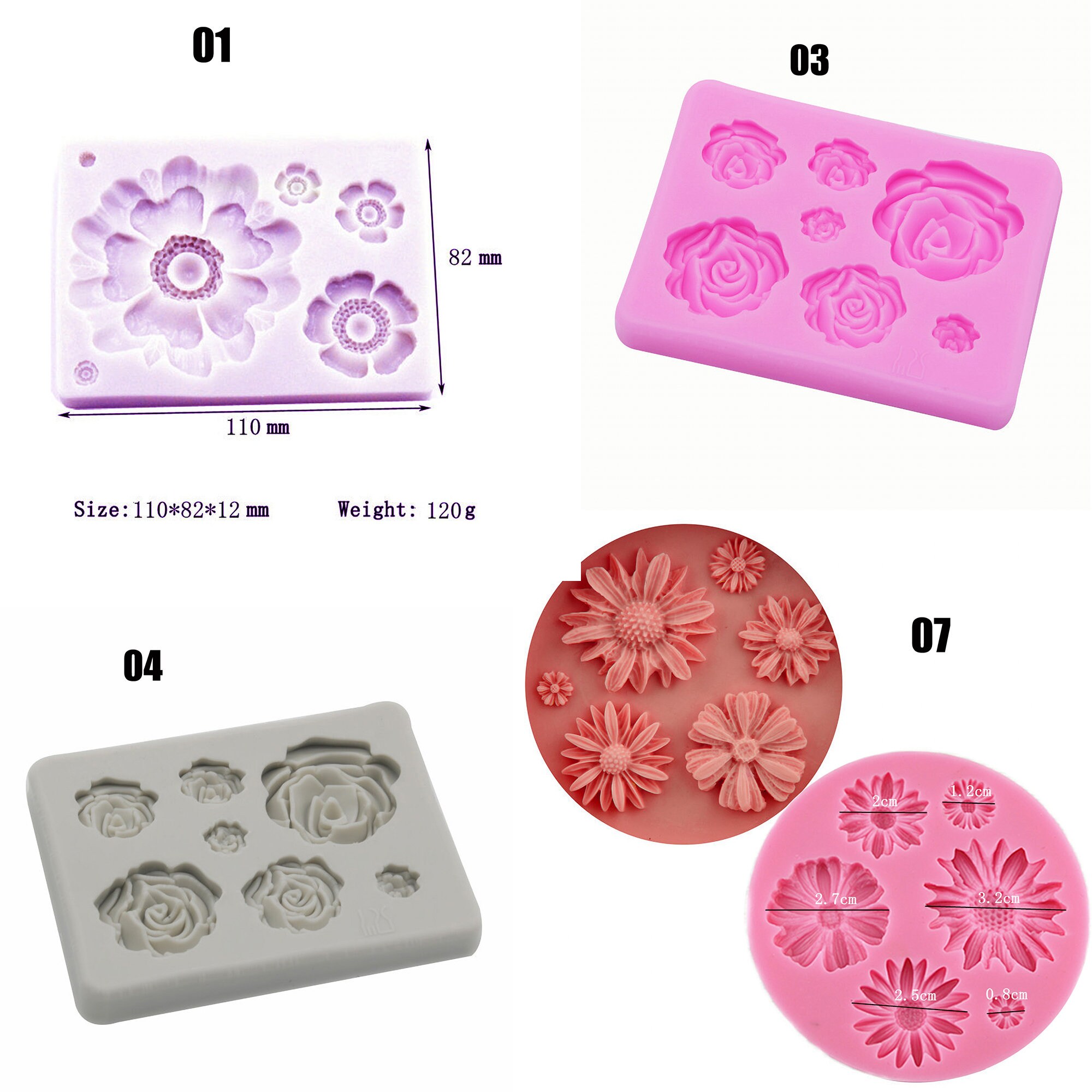 3D Flower Mold Daisy Flowers Resin Mold Poppy Silicone Mold Etsy Canada