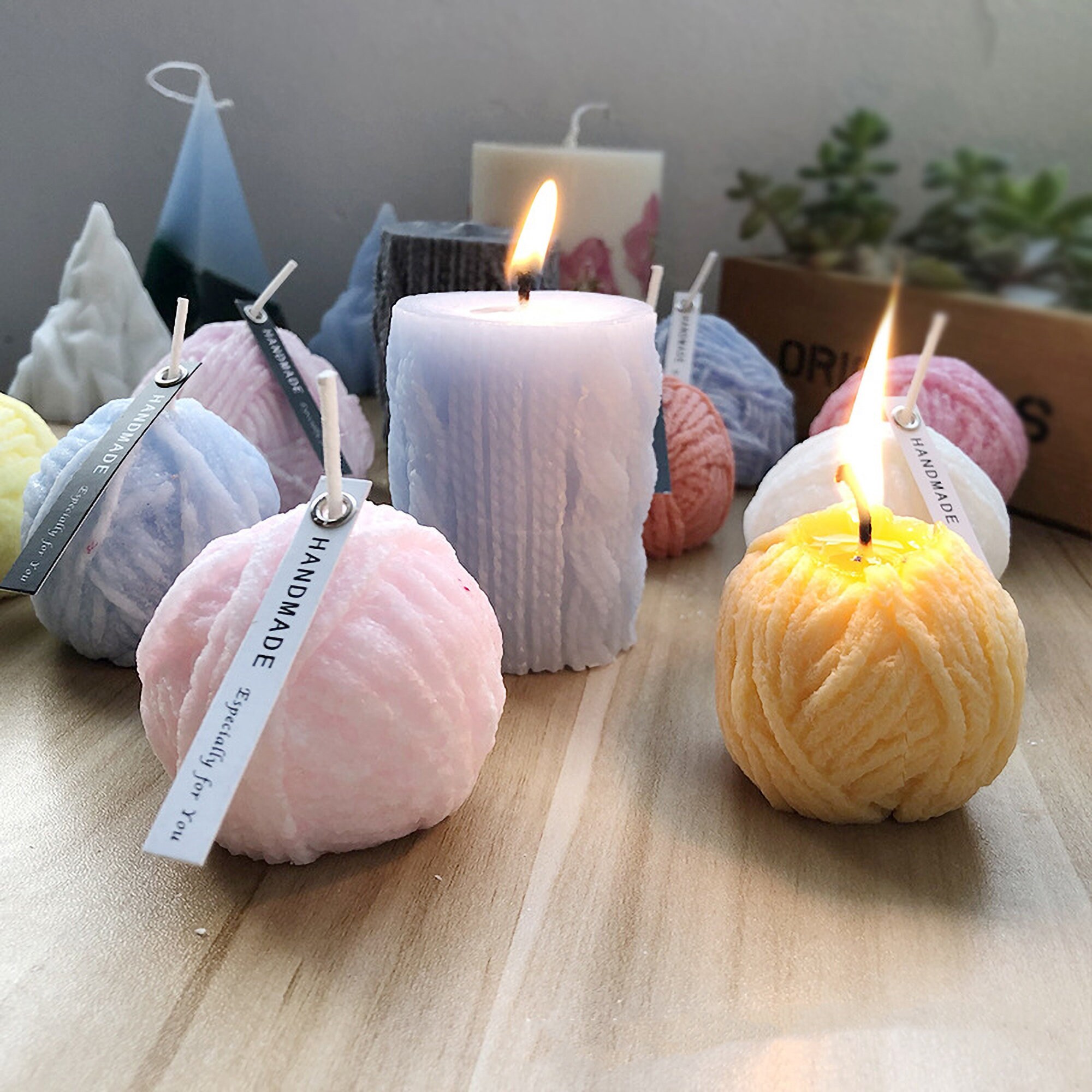 Verceco Candle Making Molds Silicone Knitted Candle Moulds Wool Yarn Ball  Bubbles Magic Mold for DIY Candle Soap Making Handmade Art Crafts