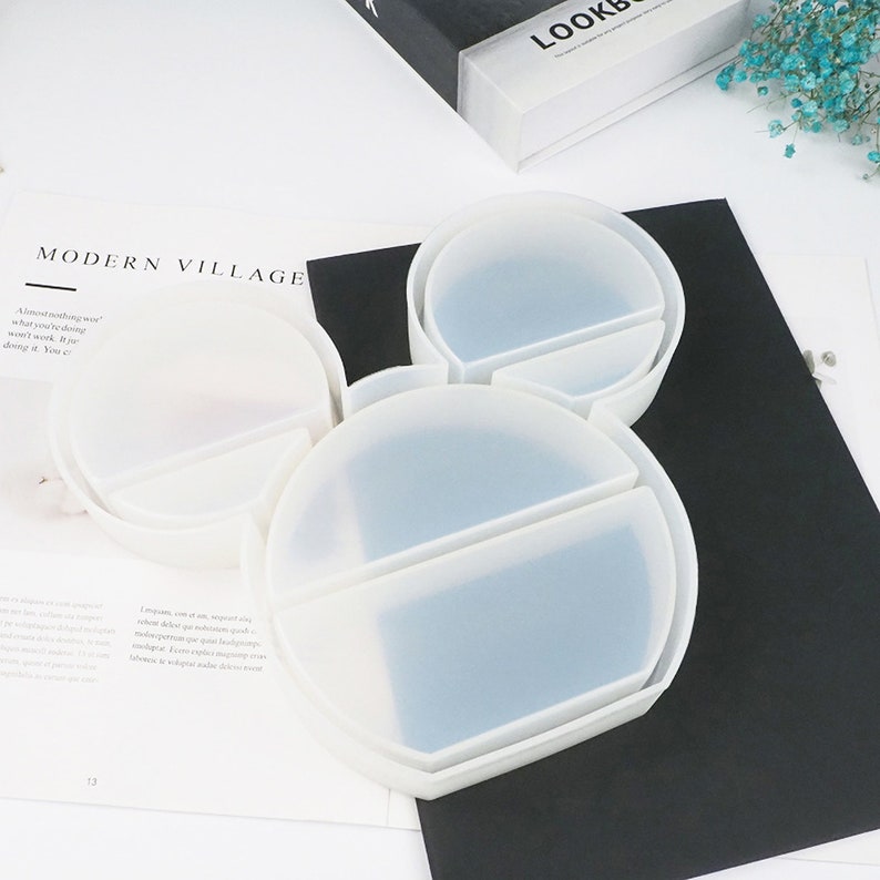 organizer casting crafts epoxy resin supplies container case silicone molds Mickey Mouse Head Jewelry Box Mold Resin jewelry display tray
