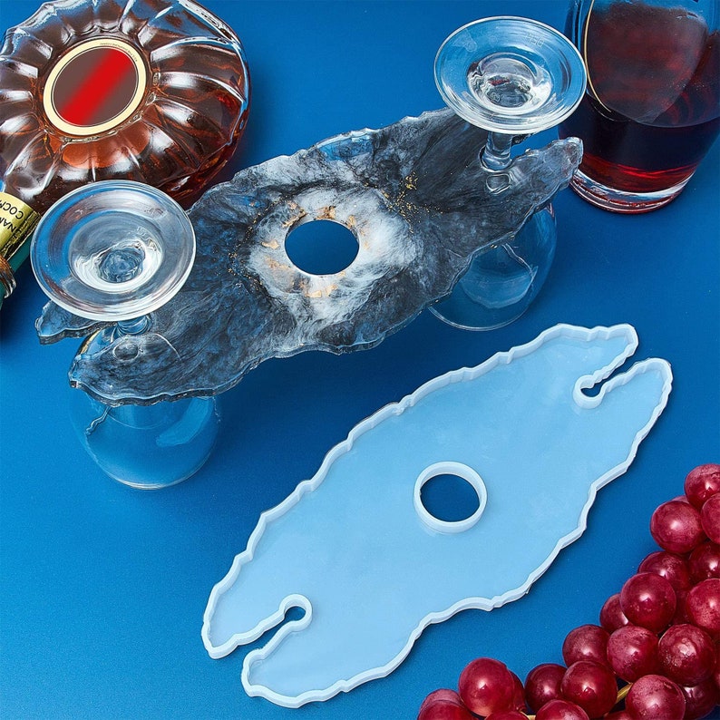 3pcs Irregular coaster resin molds wine glass holder mold Etsy