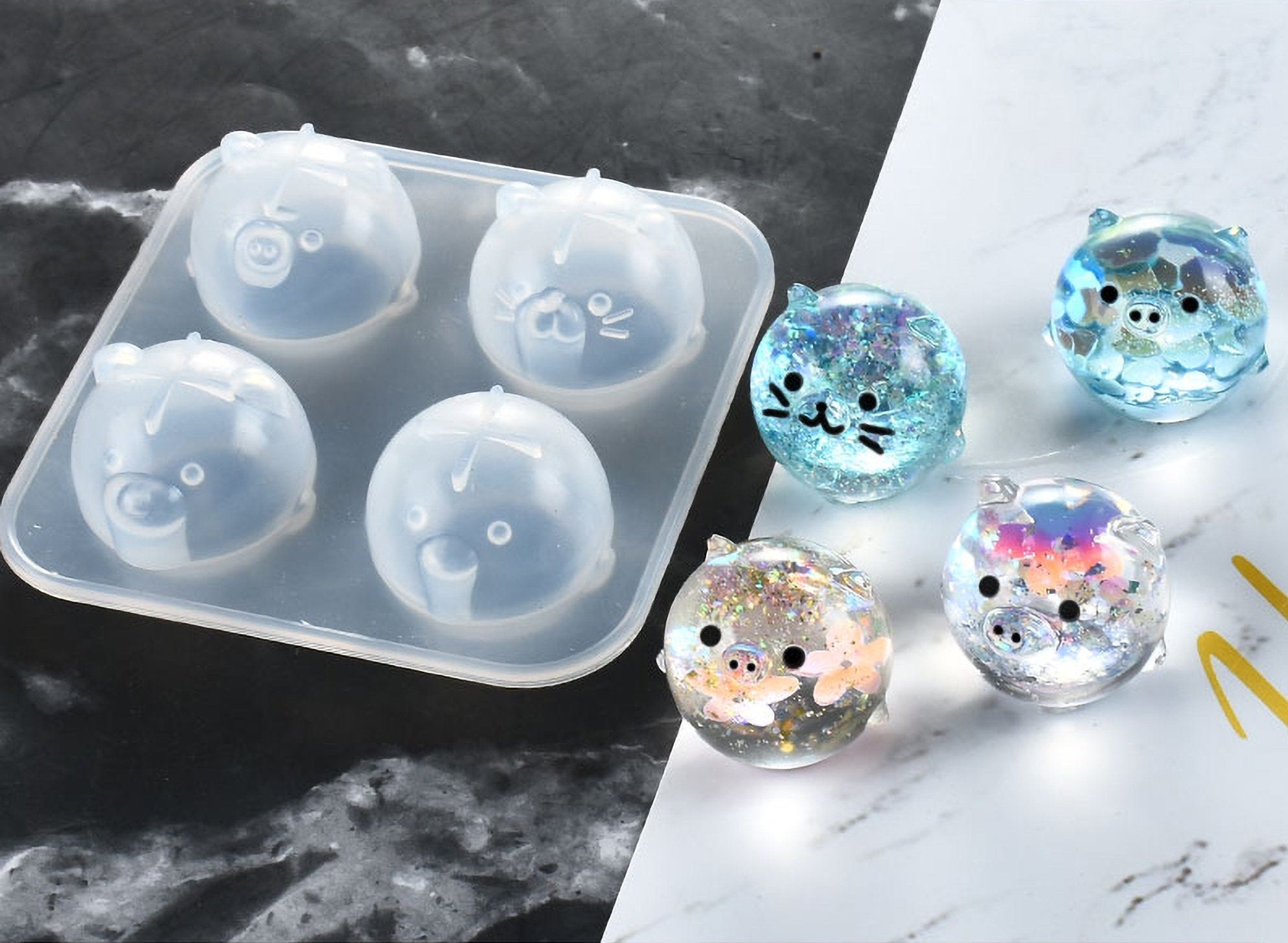 Mini Circle Gems Silicone Resin Mold, Decoden Mold, UV Resin Mould, Flexible Epoxy Resin Mold, Clear Silicone Mold