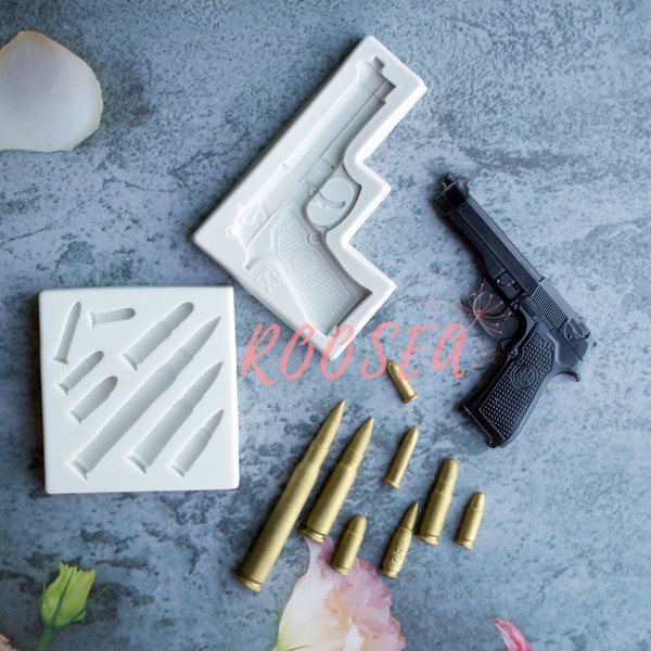 BULLETS VARIETY Resin Mold, Silicone Fondant Mold, Gun Cake Decor Mold, Military Mold, Chocolate Mold Silicone, Casting Epoxy Resin Mold