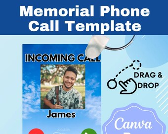 Memorial Phone Call Keychain Design Template | Editable Canva Template | Heaven Memorial Template | DIY Craft | Viral Memorial Keychain