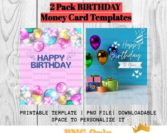 Birthday Money Card | Money Card PNG Bundle| Money Card PNG Designs| Gift Card Holder| Print and Cut| Money Pocket Card | Template