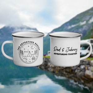 Personalised Adventure Together Mug, Personalized Camper Mug, Travel Camping Coffee Mug, Gift for Him, Gift for Her, Custom Present,