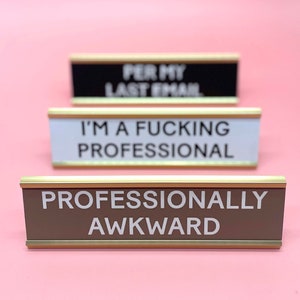 Placas de escritorio divertidas / Placas de nombre divertidas