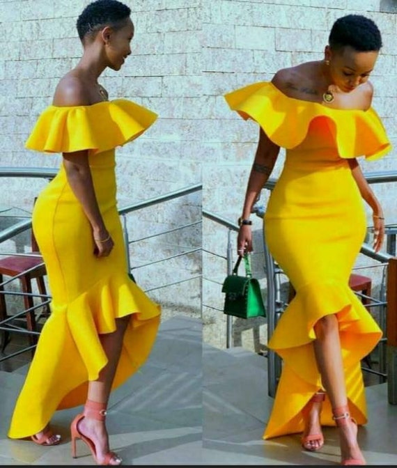 African Yellow Dress for Women’s Outfits African Clothing - Etsy
