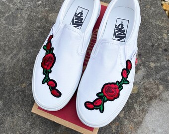 rose embroidered vans
