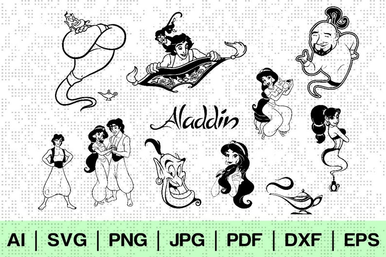 Aladdin Disney SVG Silhouette Instant Download | Etsy