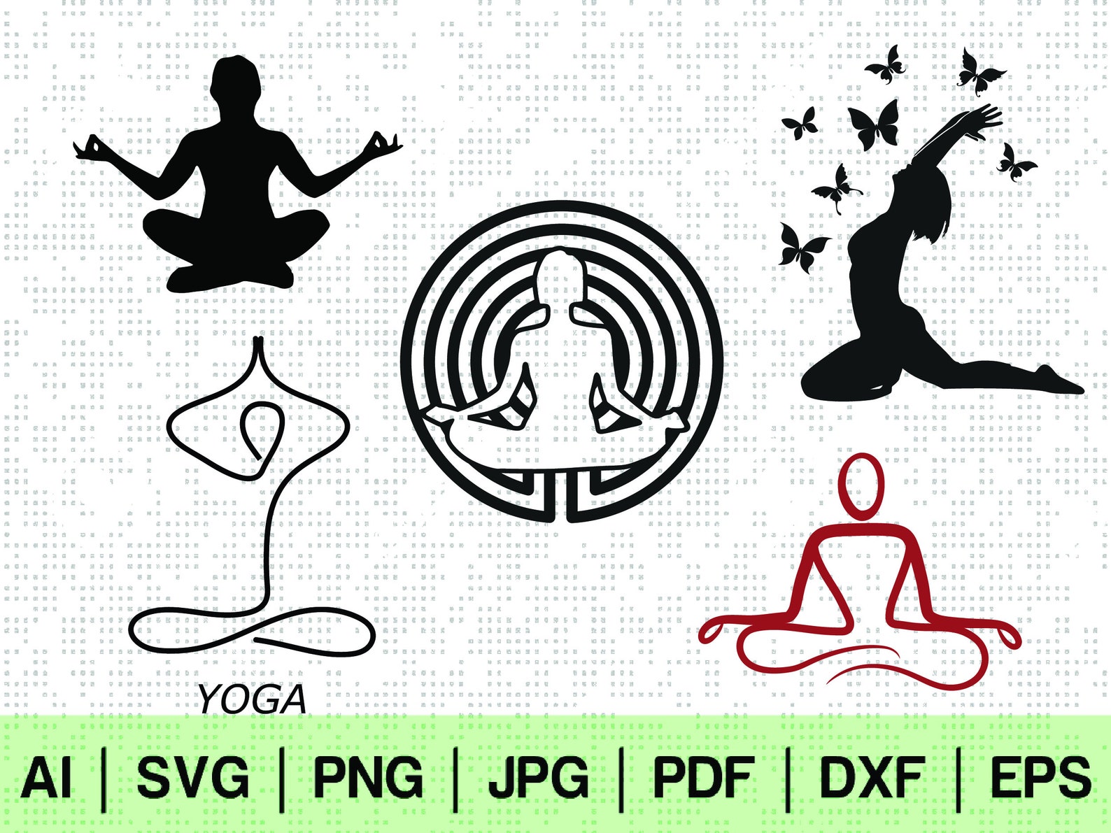 Yoga Svg Meditation Silhouette Namaste Cricut Bundle Kit Etsy
